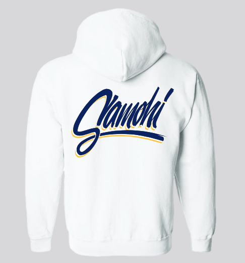 SAMO Script Style Zip Up Hoodie