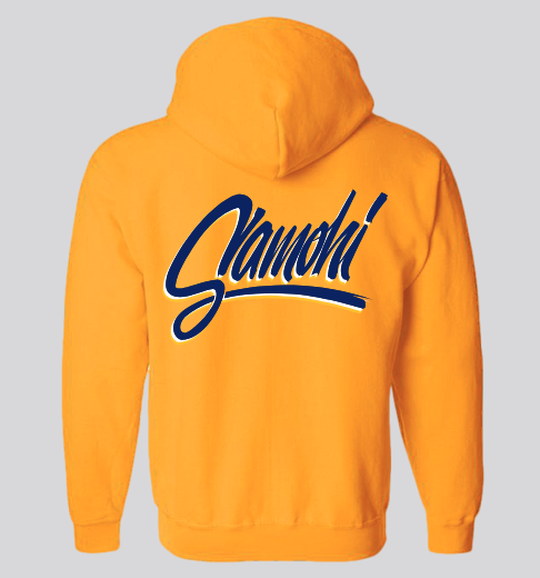 SAMO Script Style Zip Up Hoodie