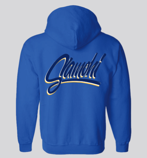 SAMO Script Style Zip Up Hoodie