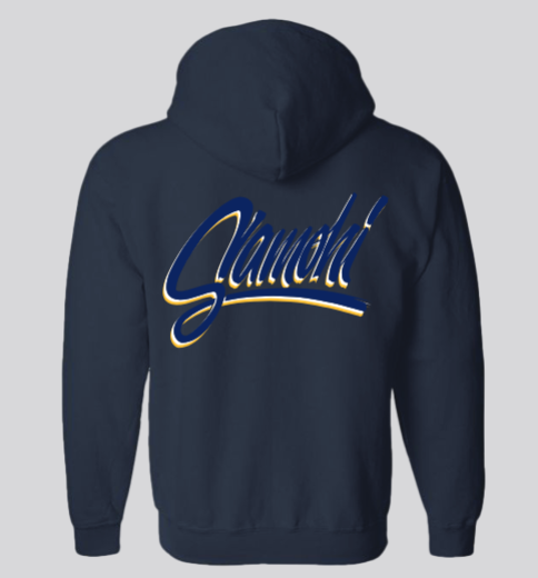 SAMO Script Style Zip Up Hoodie